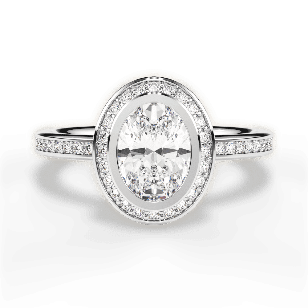 14kt White Gold/18kt White Gold/Platinum/oval/top
