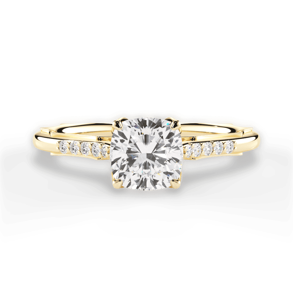 14kt Yellow Gold/18kt Yellow Gold/cushion/top