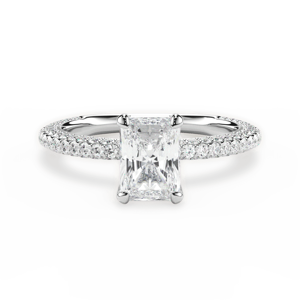 14kt White Gold/18kt White Gold/Platinum/radiant/top