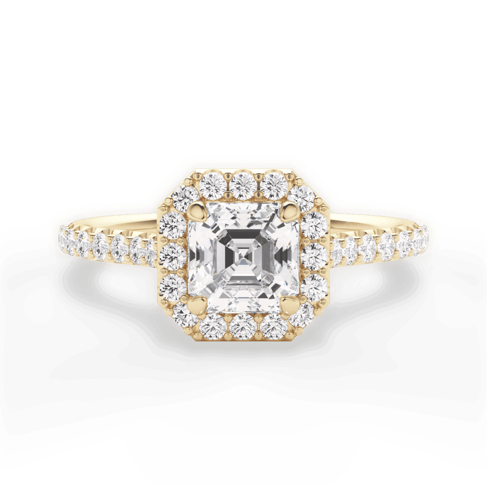 14kt Yellow Gold/18kt Yellow Gold/asscher/top