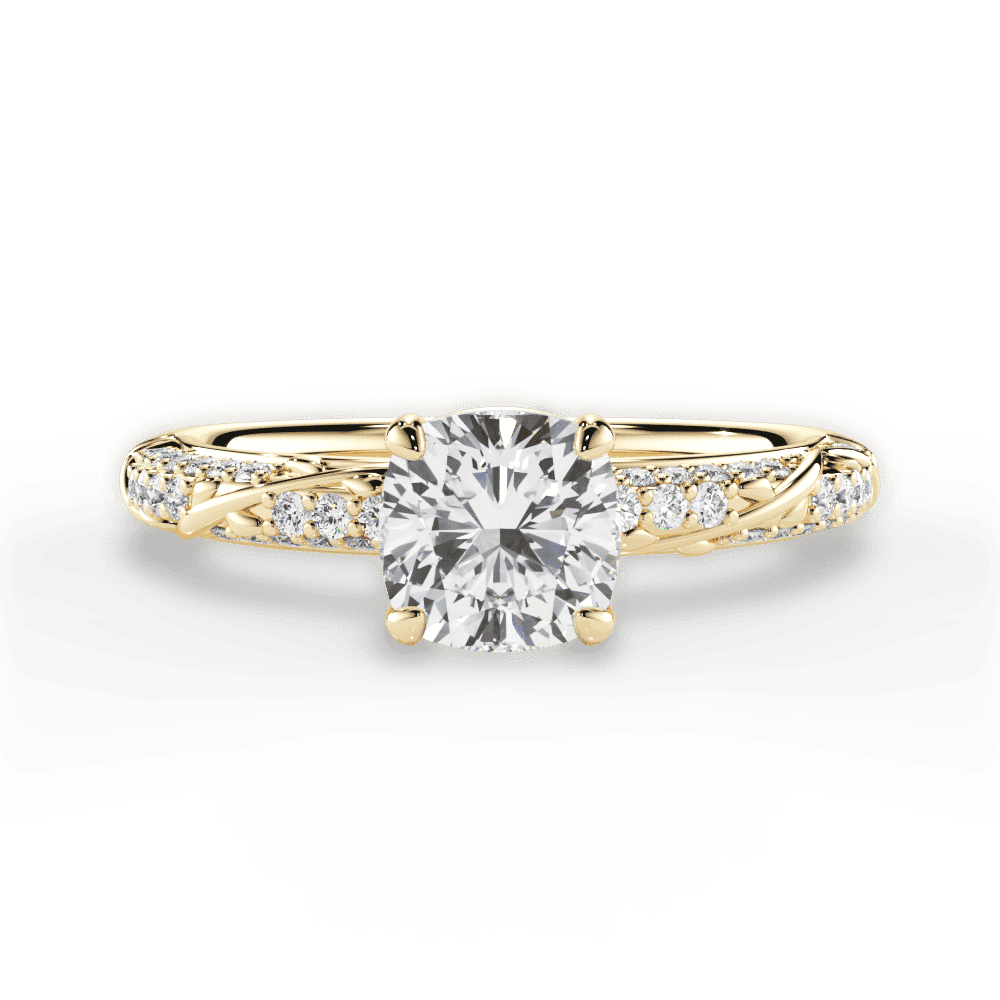 14kt Yellow Gold/18kt Yellow Gold/cushion/top