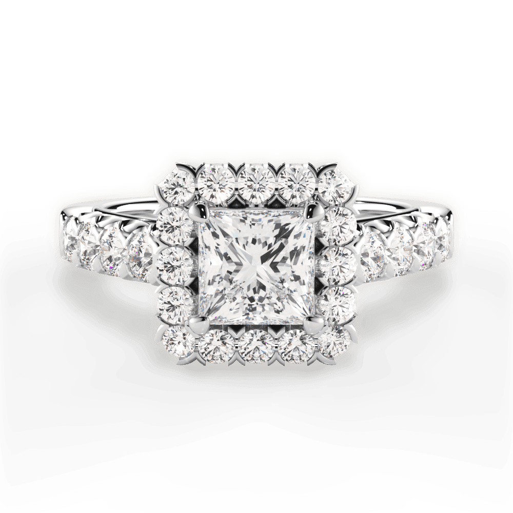 14kt White Gold/18kt White Gold/Platinum/princess/top