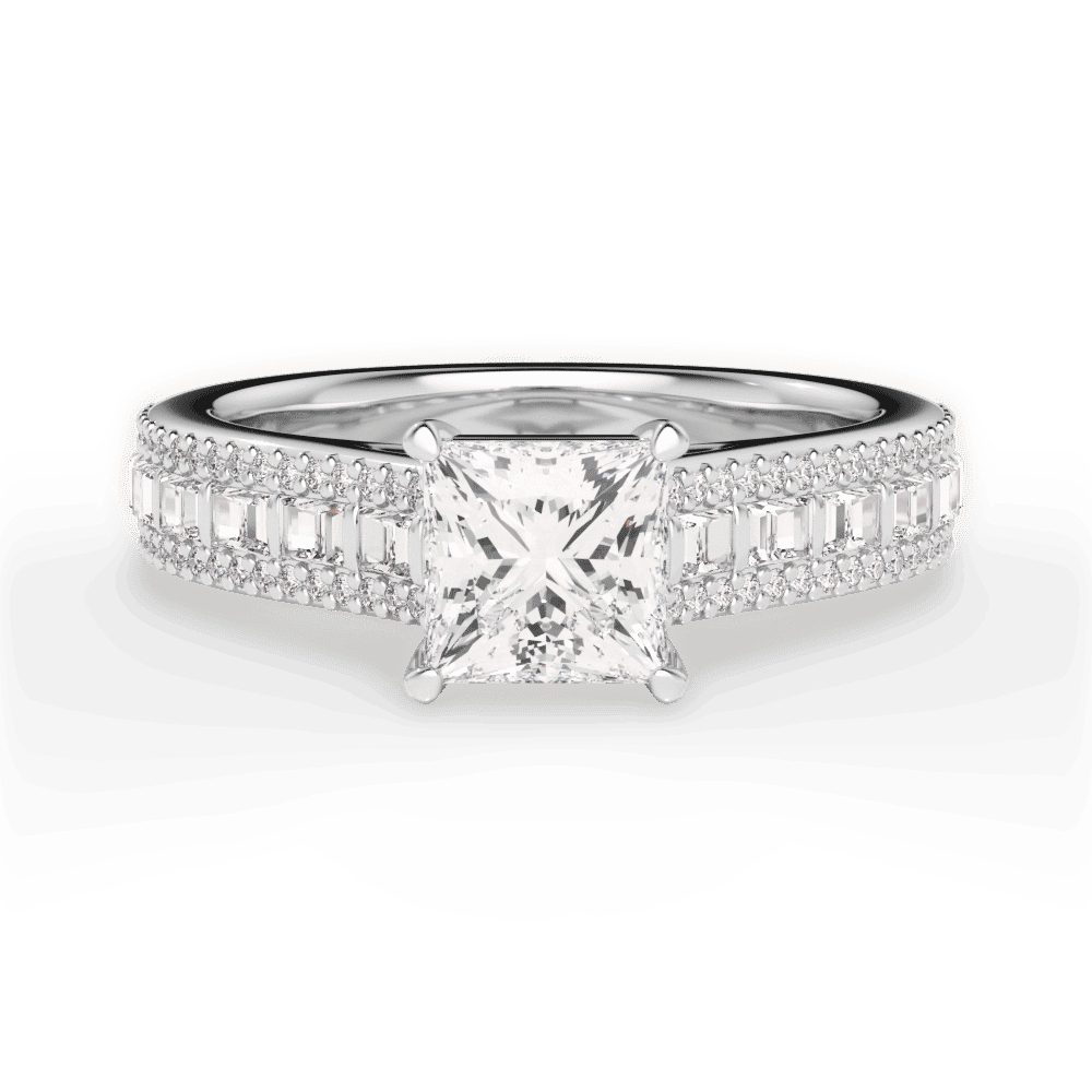 14kt White Gold/18kt White Gold/Platinum/princess/top