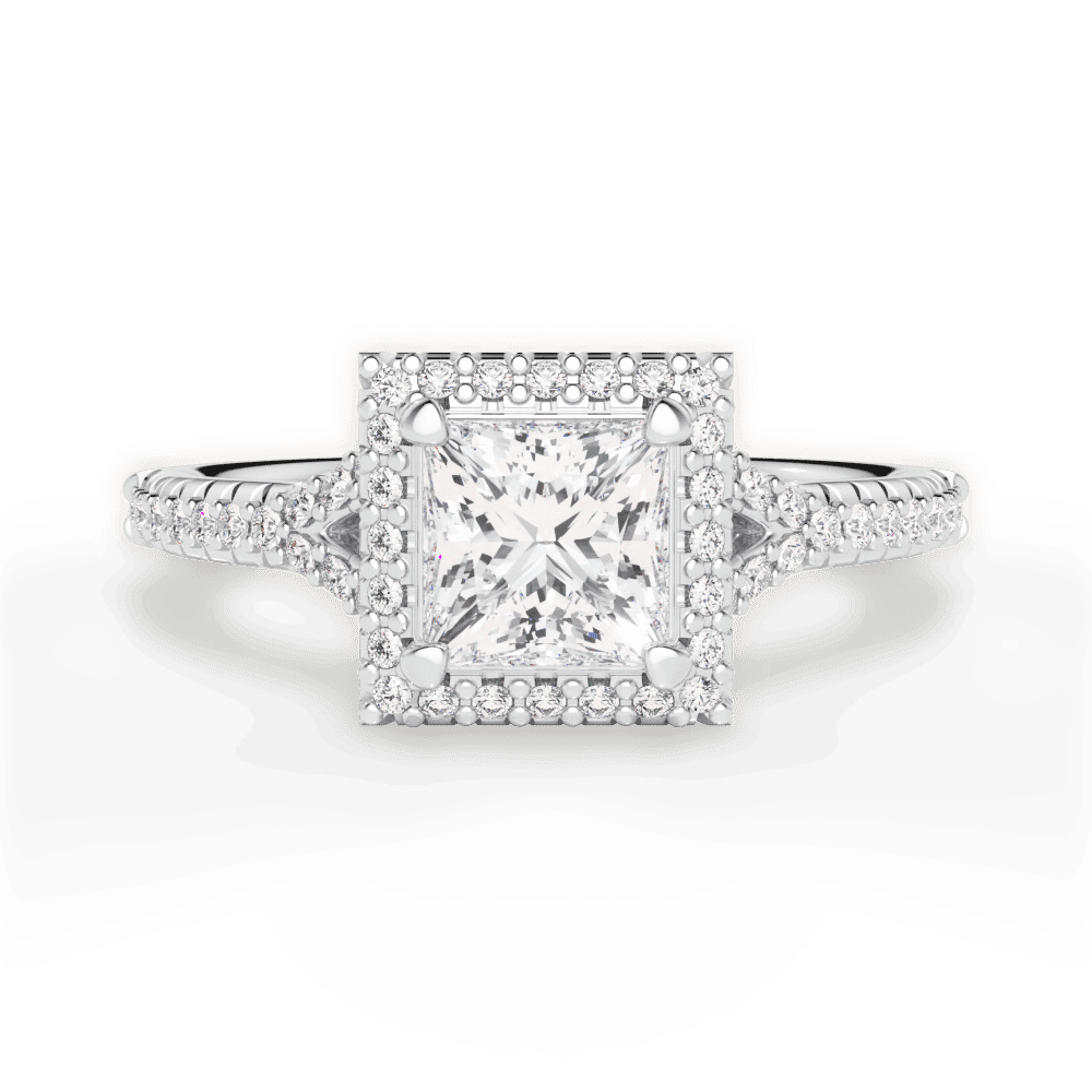 14kt White Gold/18kt White Gold/Platinum/princess/top