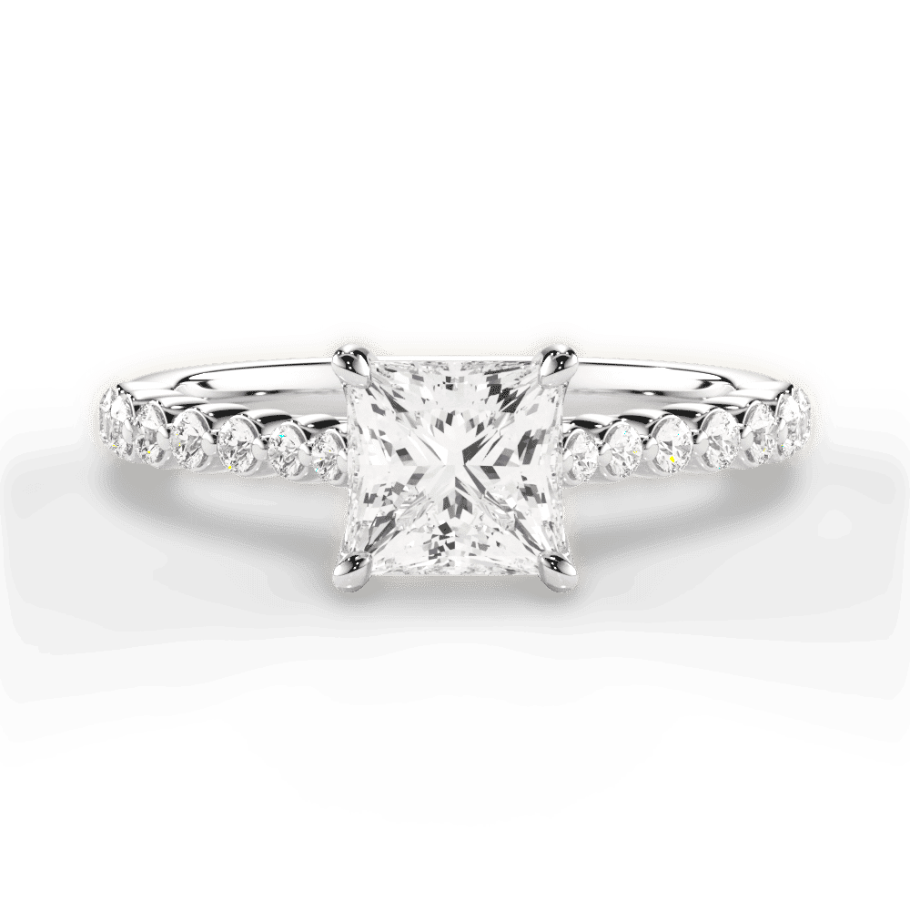 14kt White Gold/18kt White Gold/Platinum/princess/top