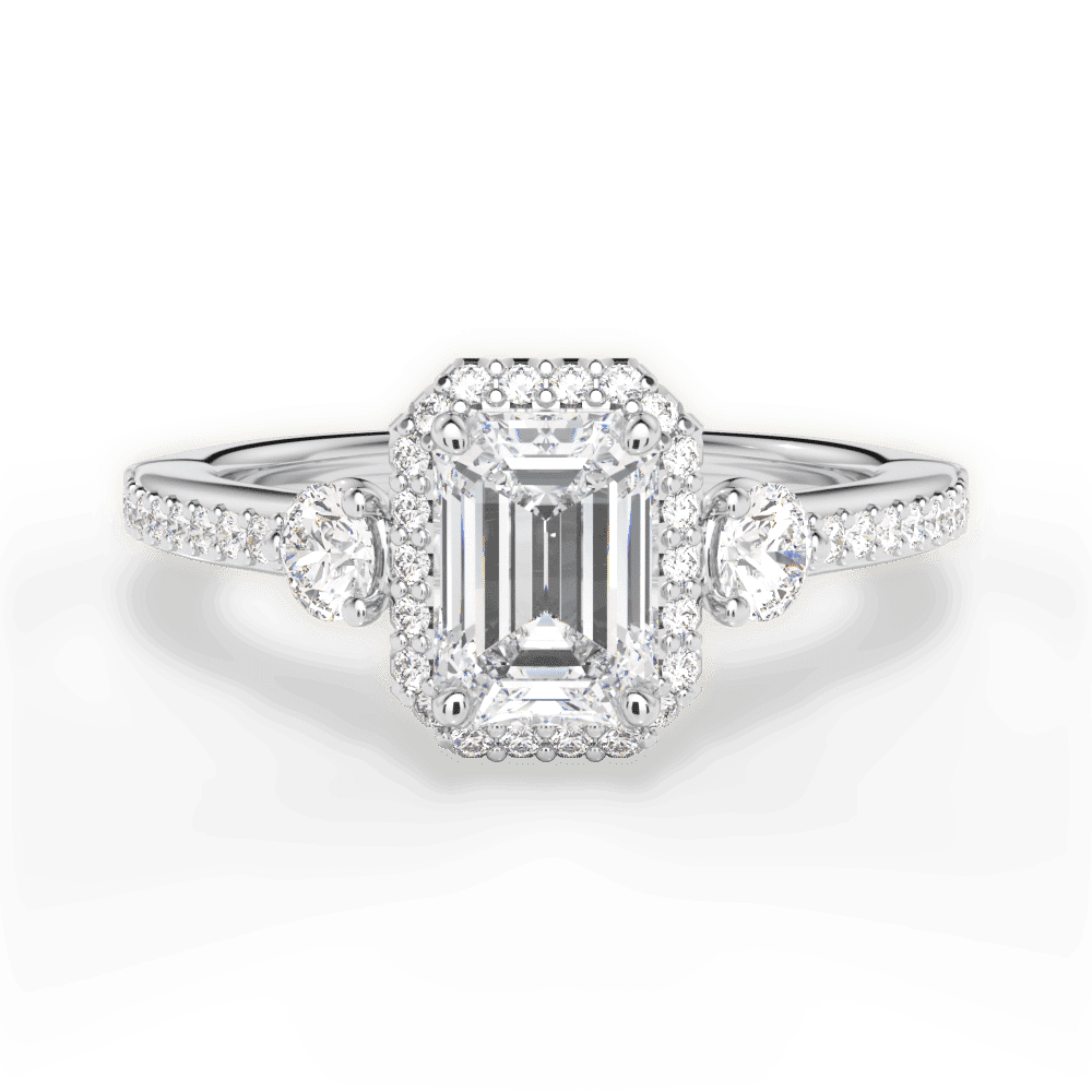 14kt White Gold/18kt White Gold/Platinum/emerald/top