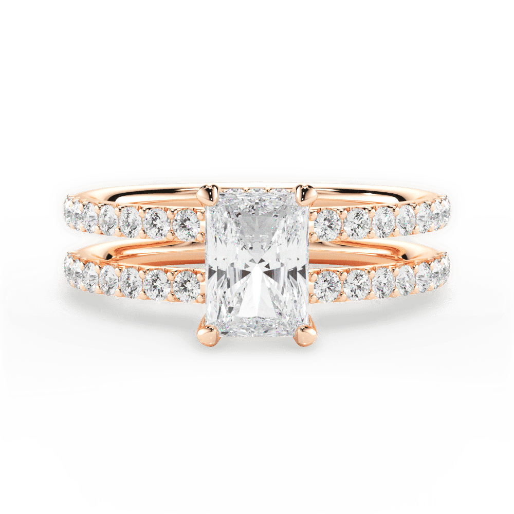14kt Rose Gold/18kt Rose Gold/radiant/top