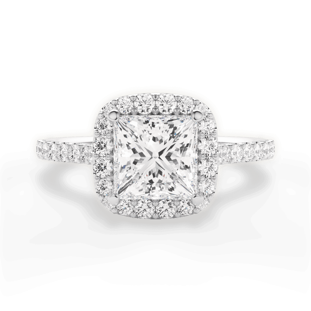14kt White Gold/18kt White Gold/Platinum/princess/top