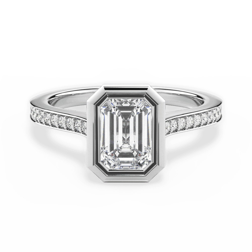 14kt White Gold/18kt White Gold/Platinum/emerald/top