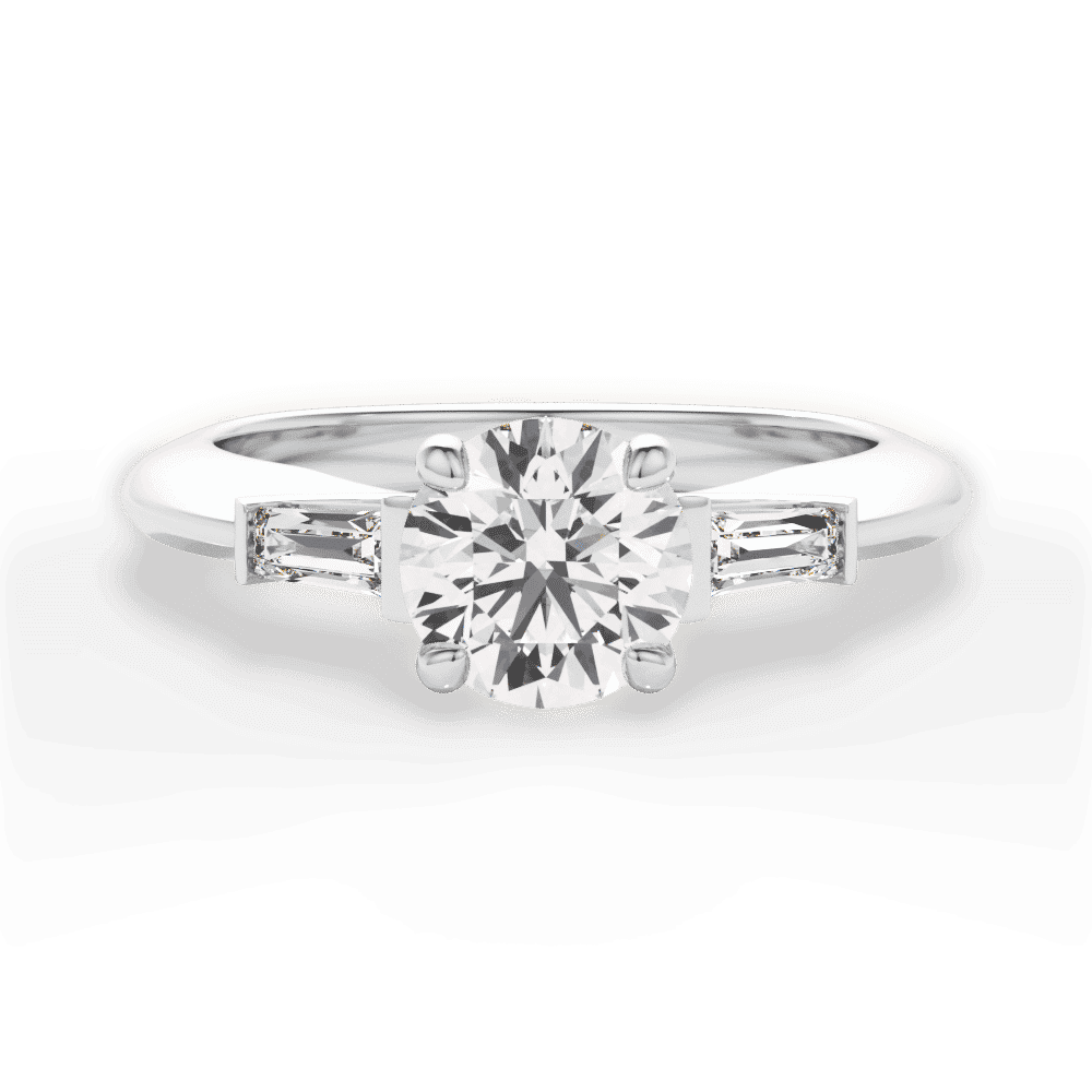 14kt White Gold/18kt White Gold/Platinum/round/top