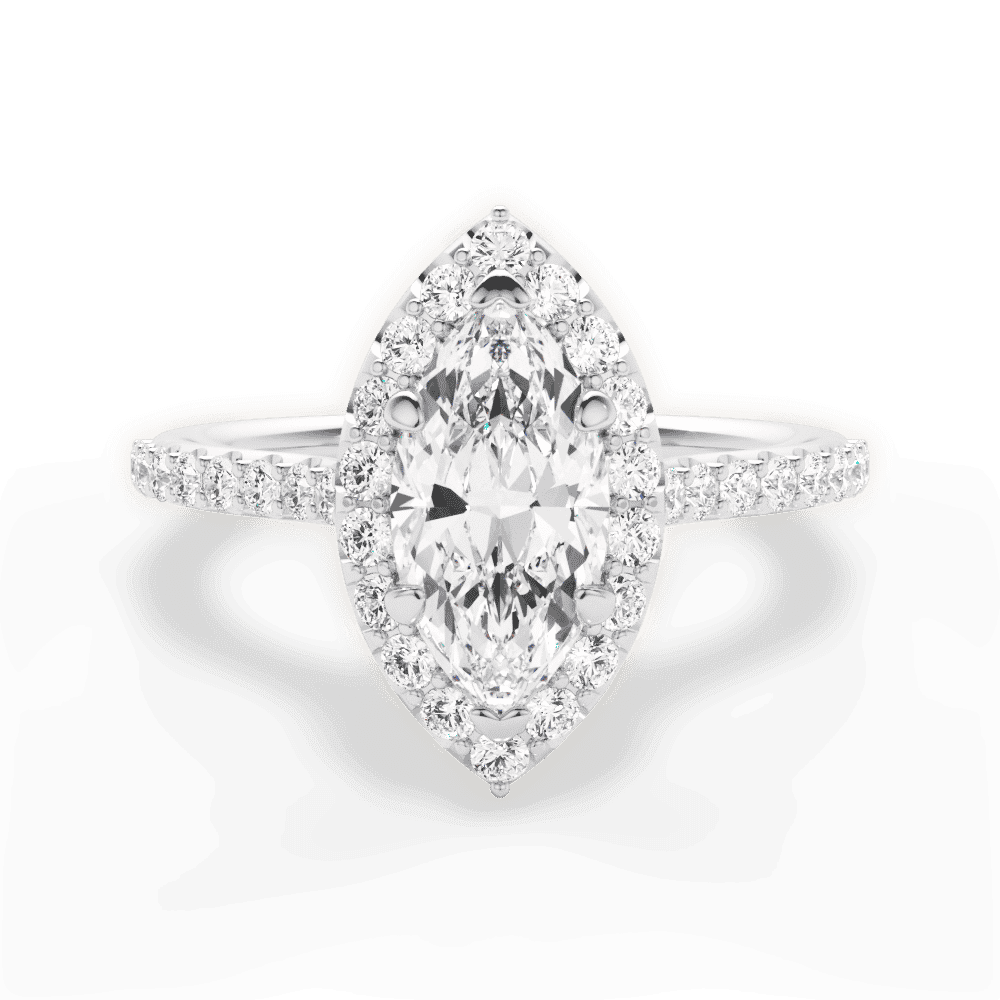 14kt White Gold/18kt White Gold/Platinum/marquise/top