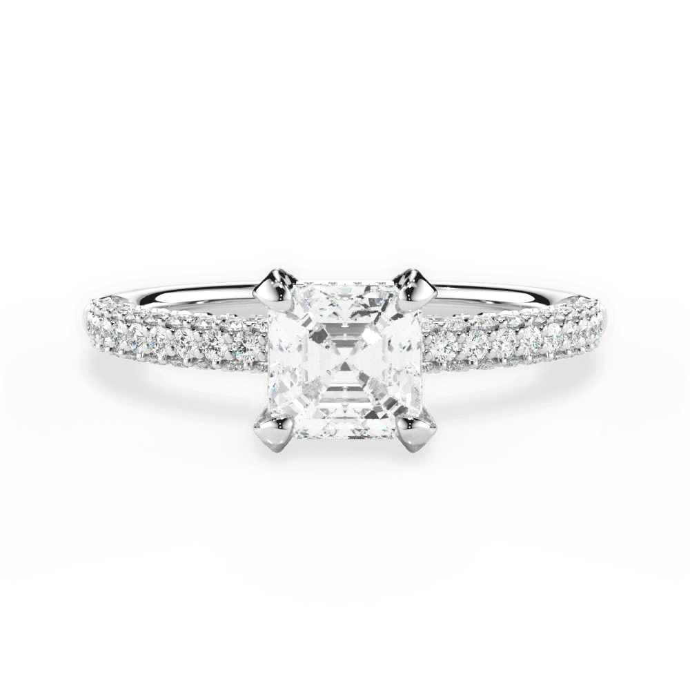14kt White Gold/18kt White Gold/Platinum/asscher/top