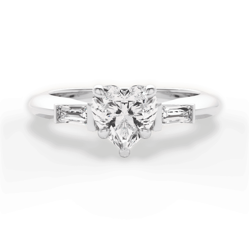 14kt White Gold/18kt White Gold/Platinum/heart/top