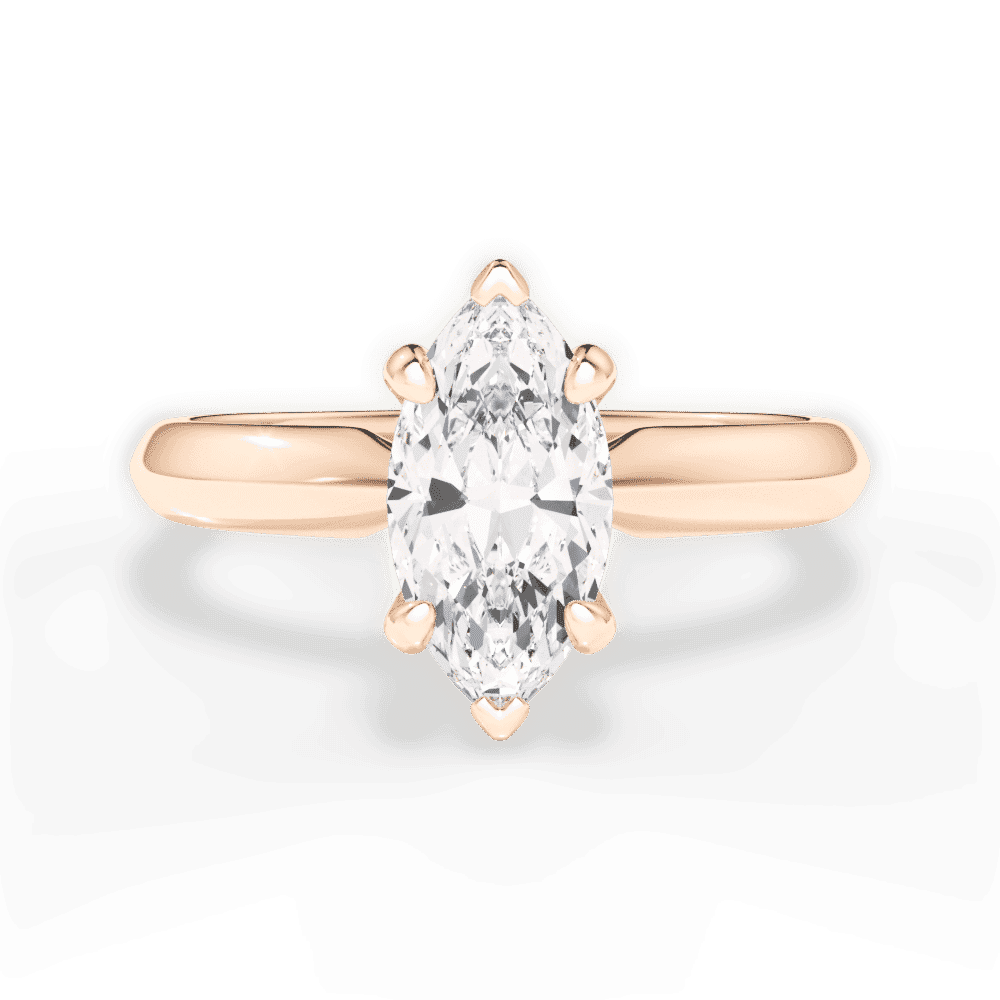 14kt Rose Gold/18kt Rose Gold/marquise/top