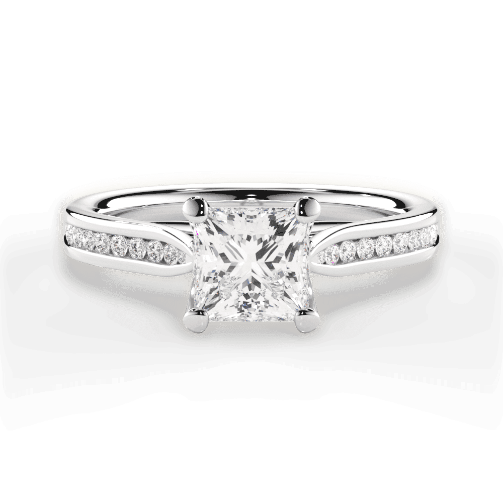 14kt White Gold/18kt White Gold/Platinum/princess/top