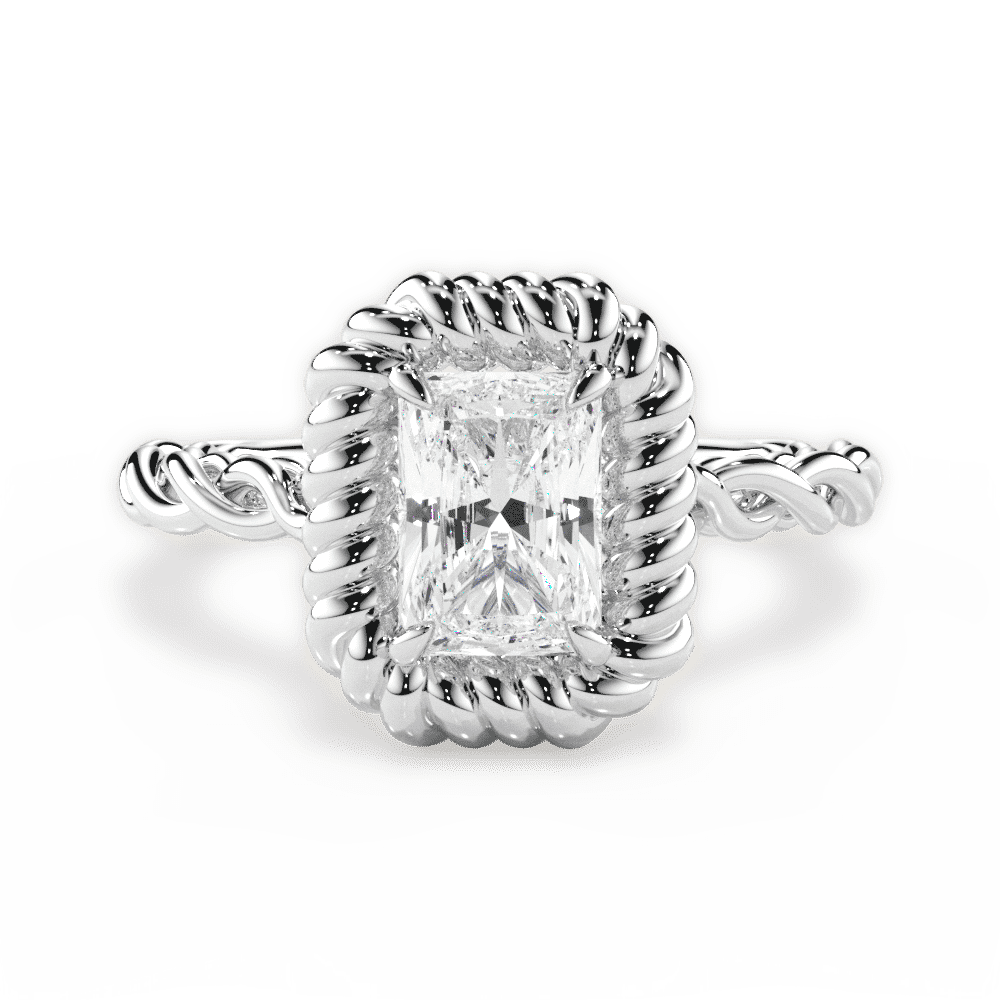 14kt White Gold/18kt White Gold/Platinum/radiant/top
