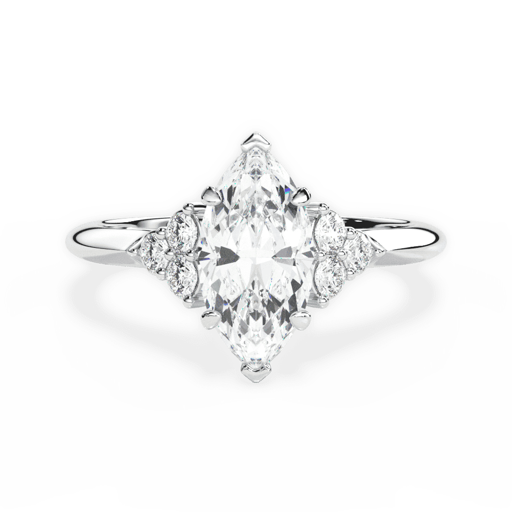 14kt White Gold/18kt White Gold/Platinum/marquise/top