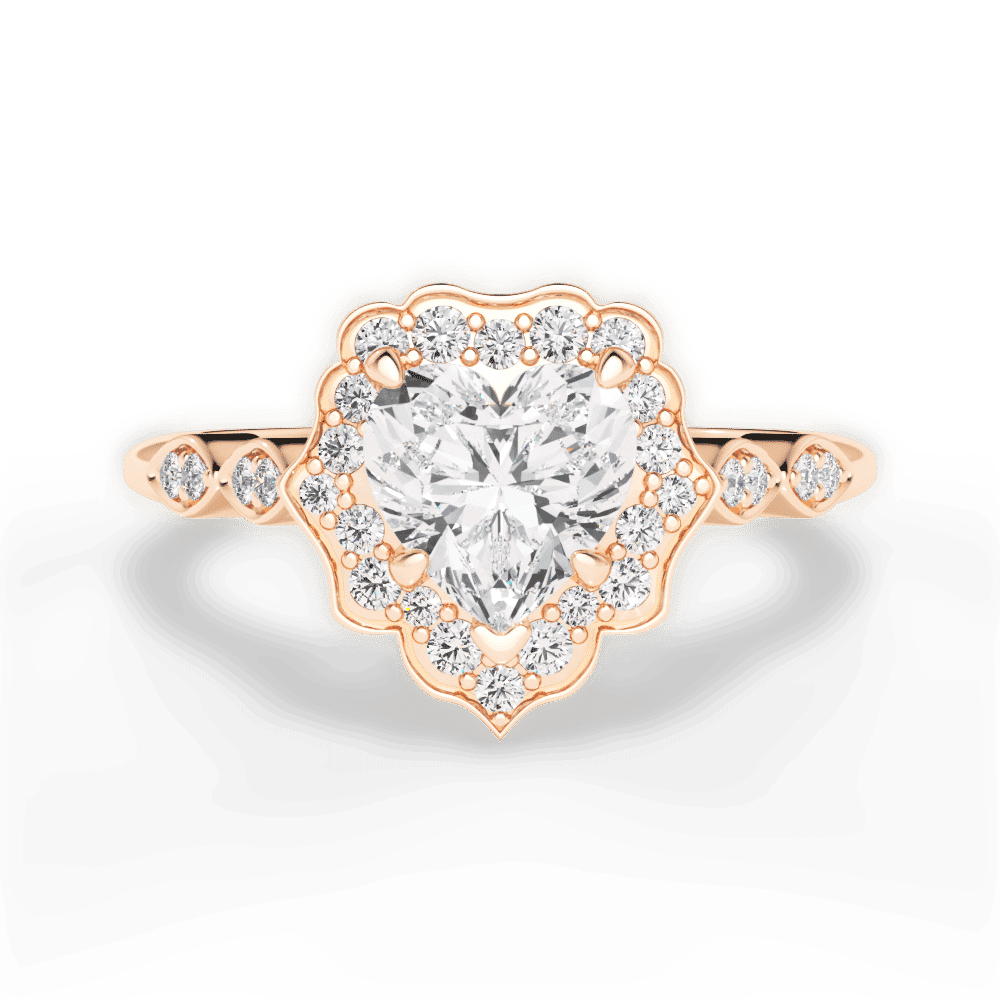 14kt Rose Gold/18kt Rose Gold/heart/top