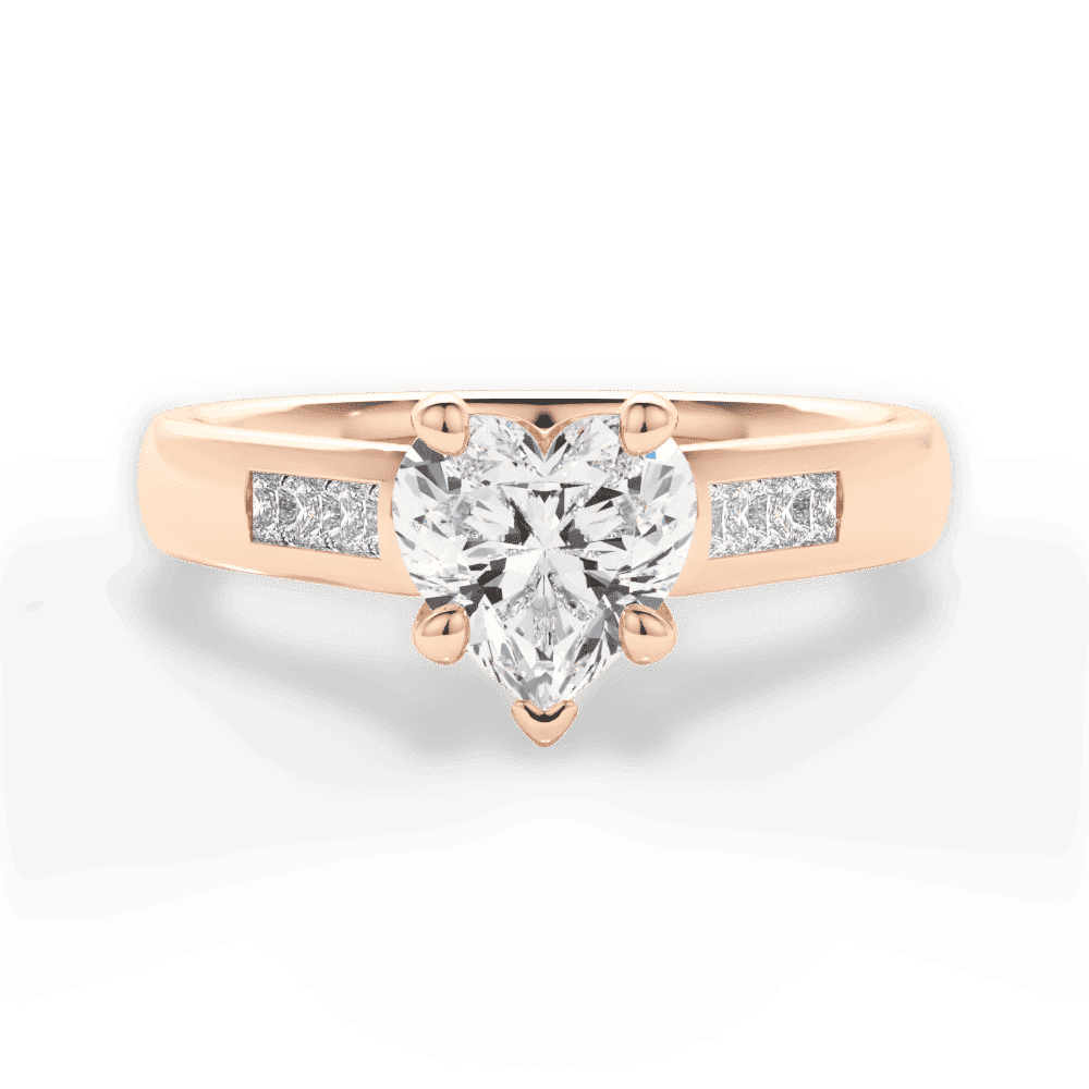 14kt Rose Gold/18kt Rose Gold/heart/top