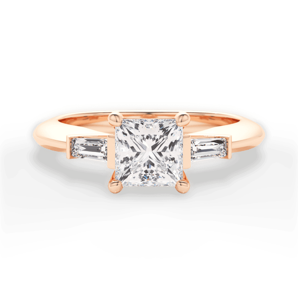 14kt Rose Gold/18kt Rose Gold/princess/top