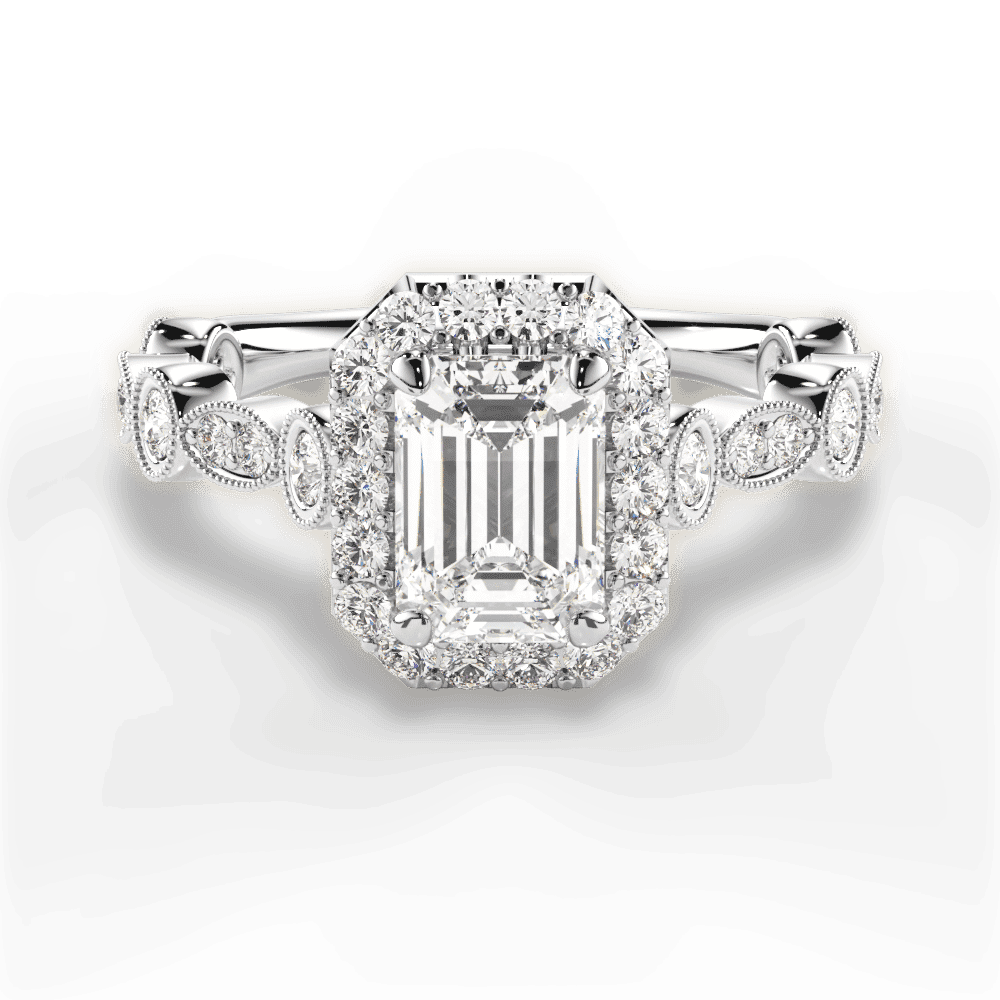14kt White Gold/18kt White Gold/Platinum/emerald/top