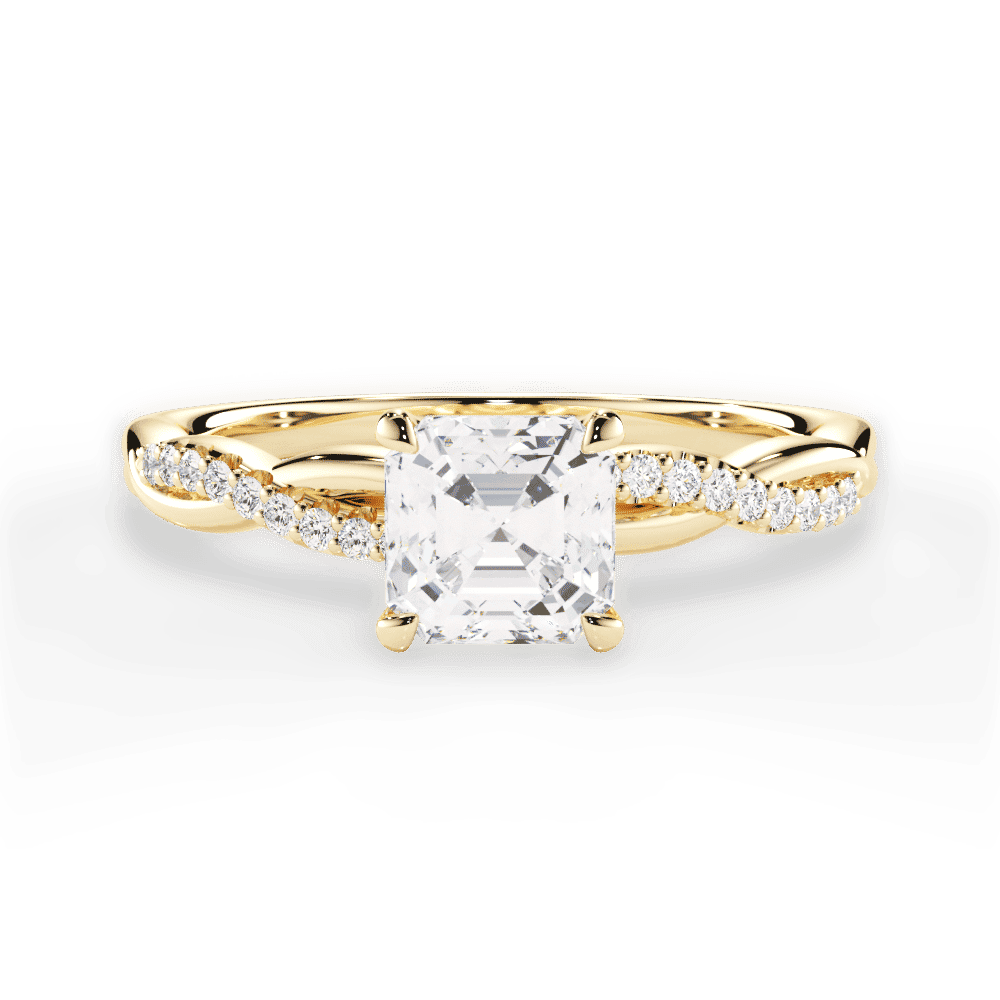 14kt Yellow Gold/18kt Yellow Gold/asscher/top