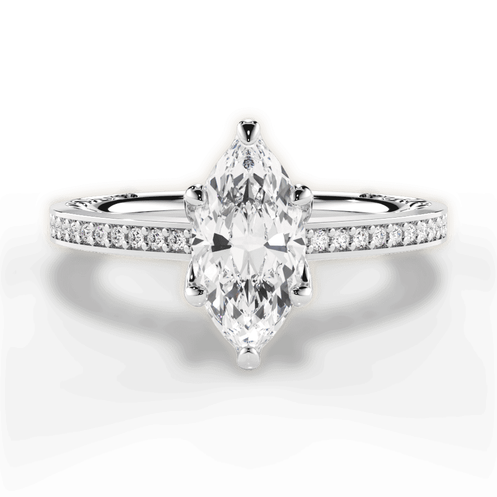 14kt White Gold/18kt White Gold/Platinum/marquise/top