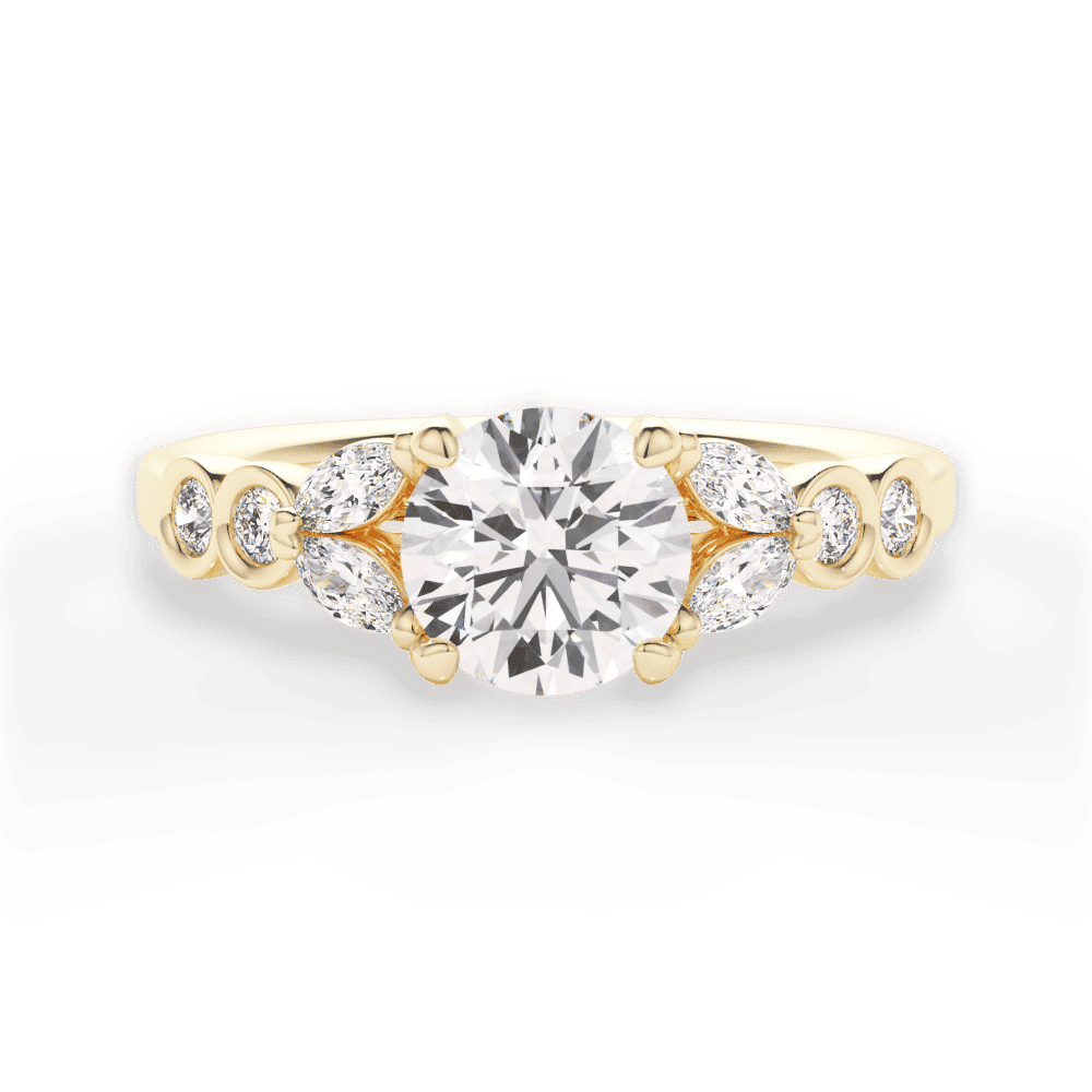 14kt Yellow Gold/18kt Yellow Gold/round/top