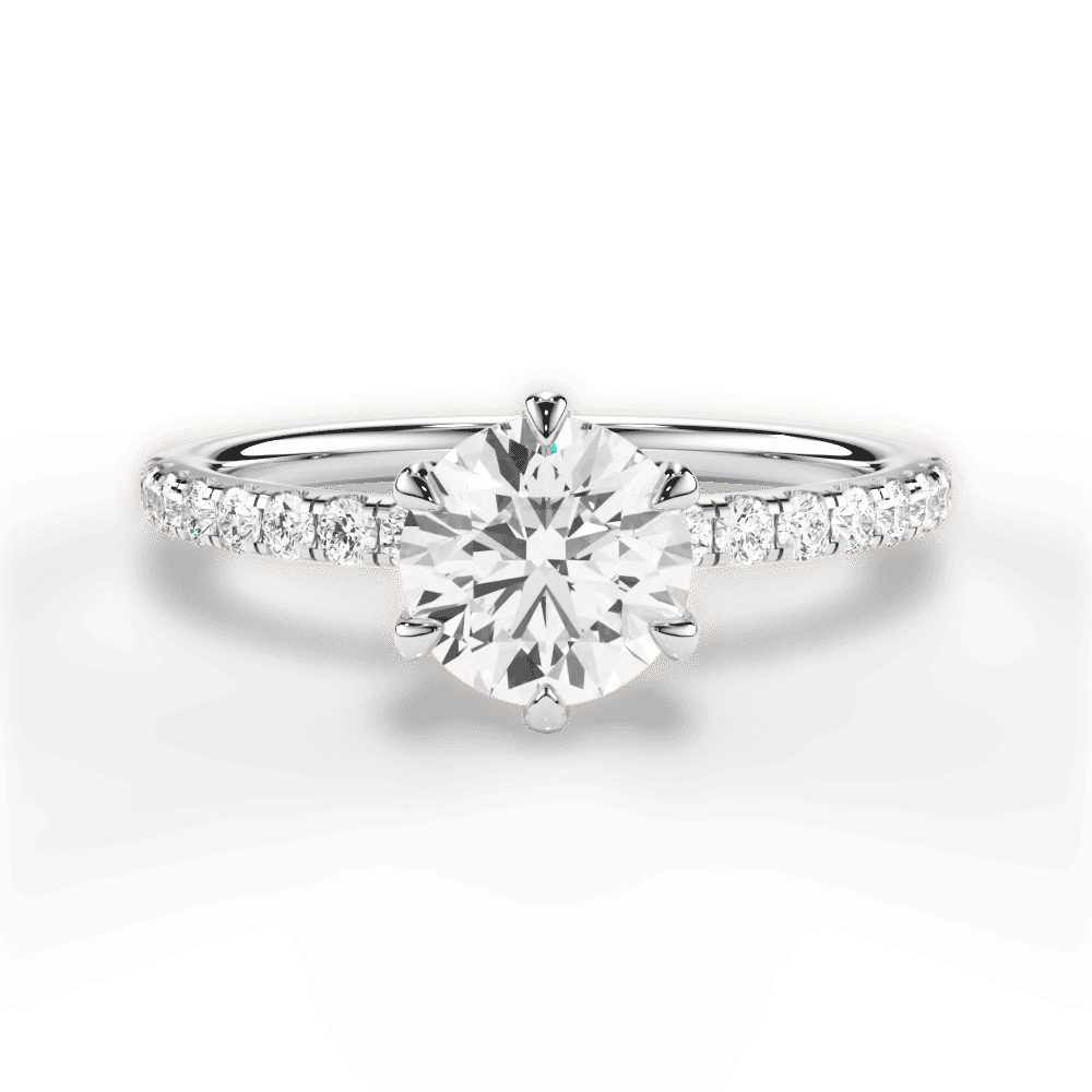 14kt White Gold/18kt White Gold/Platinum/round/top