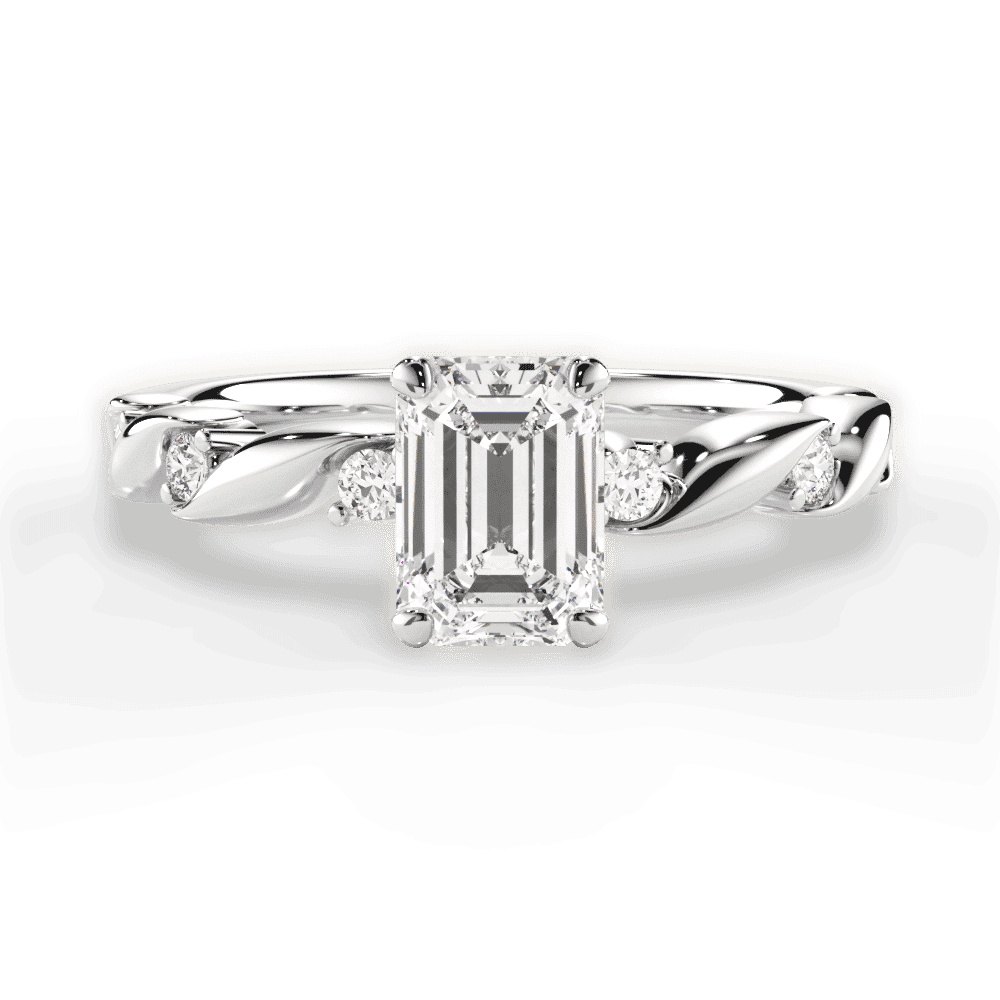 14kt White Gold/18kt White Gold/Platinum/emerald/top