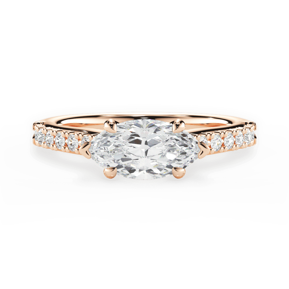 14kt Rose Gold/18kt Rose Gold/marquise/top