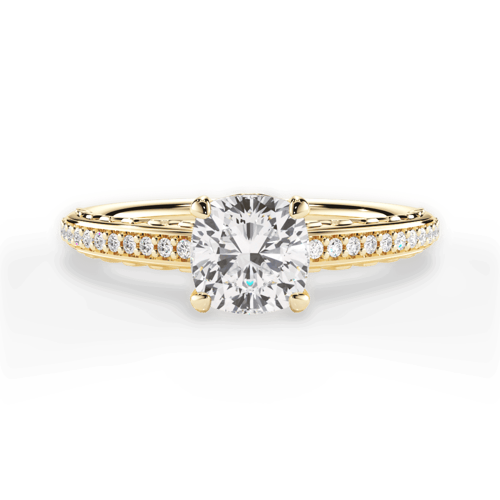 14kt Yellow Gold/18kt Yellow Gold/cushion/top