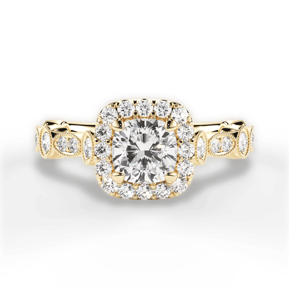 14kt Yellow Gold/18kt Yellow Gold/cushion/top