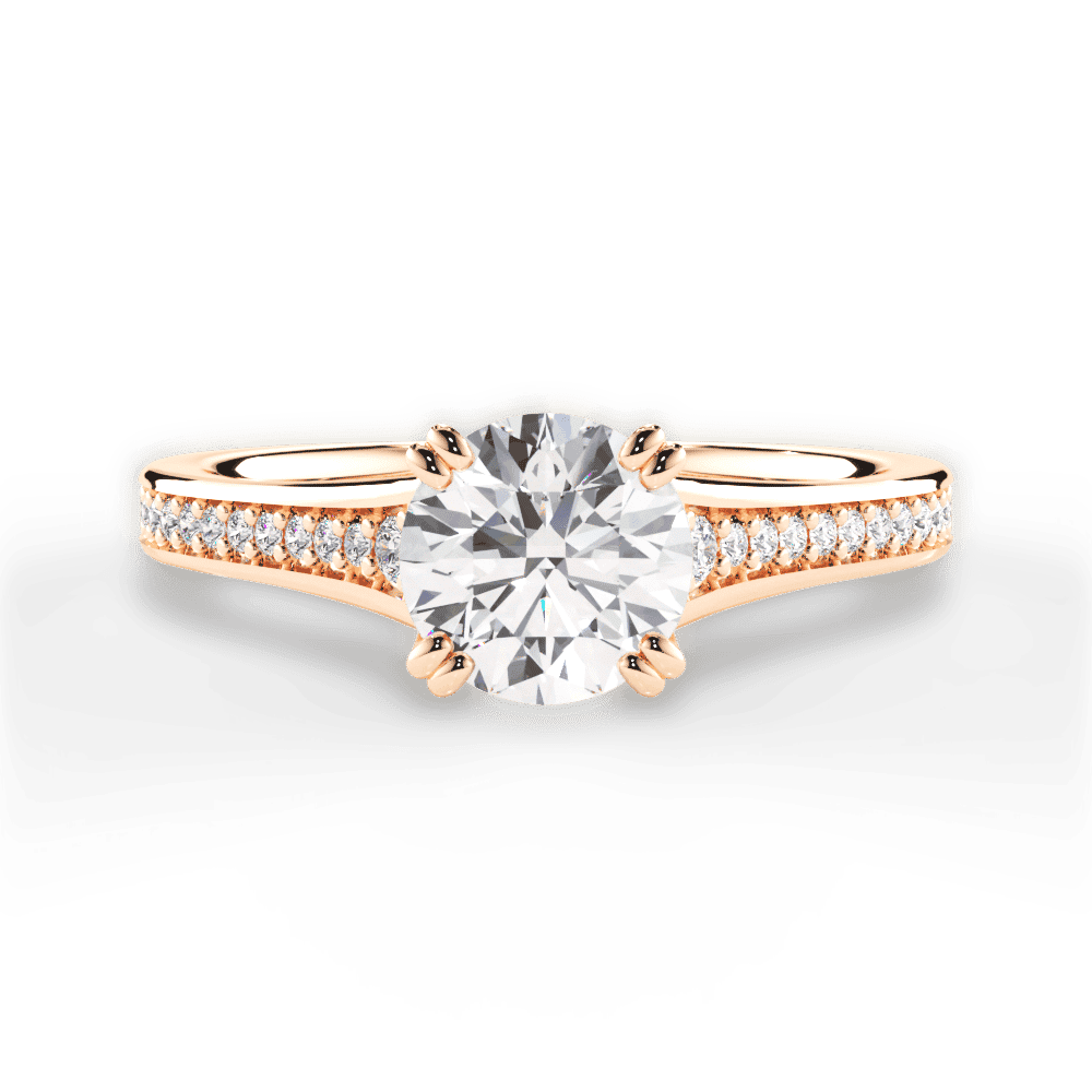 14kt Rose Gold/18kt Rose Gold/round/top