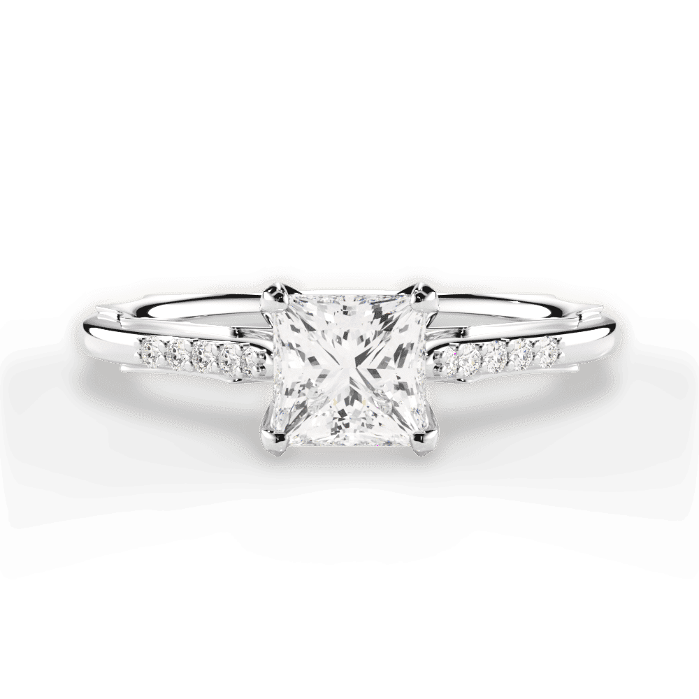 14kt White Gold/18kt White Gold/Platinum/princess/top