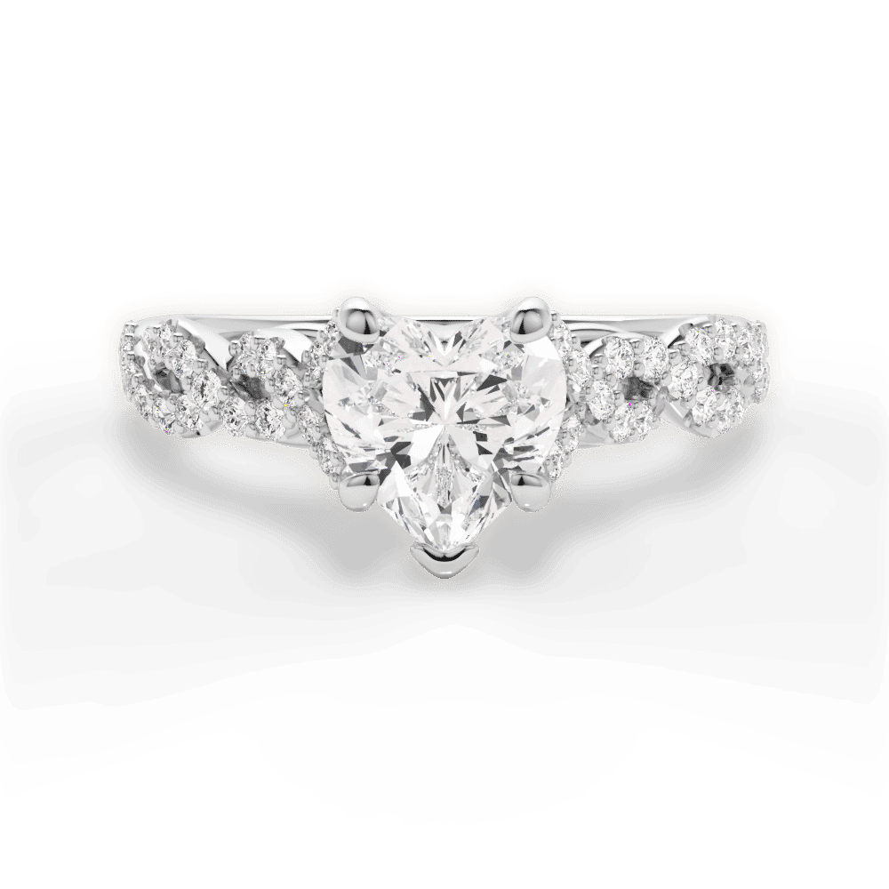 14kt White Gold/18kt White Gold/Platinum/heart/top