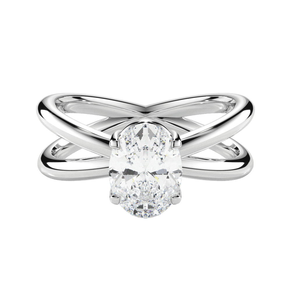 14kt White Gold/18kt White Gold/Platinum/oval/top