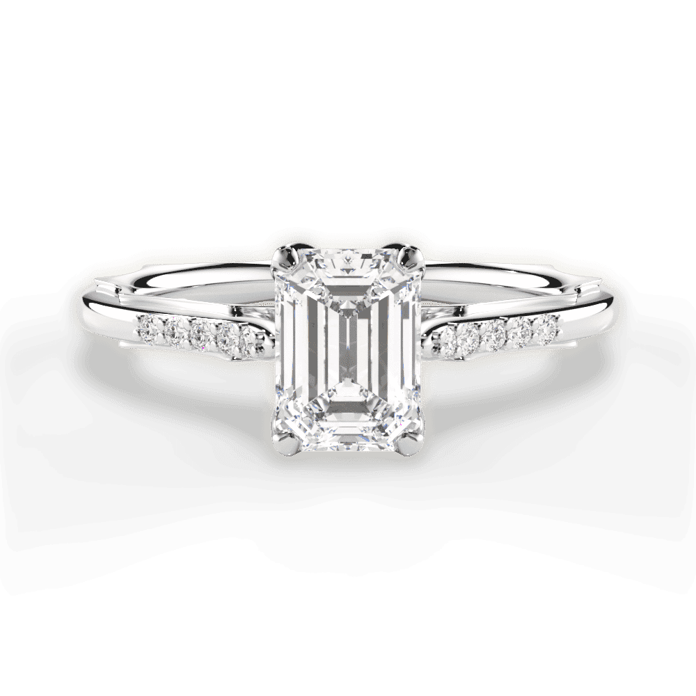 14kt White Gold/18kt White Gold/Platinum/emerald/top