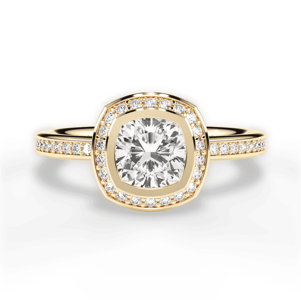 14kt Yellow Gold/18kt Yellow Gold/cushion/top