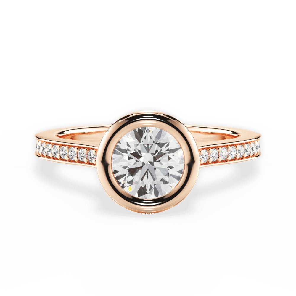 14kt Rose Gold/18kt Rose Gold/round/top