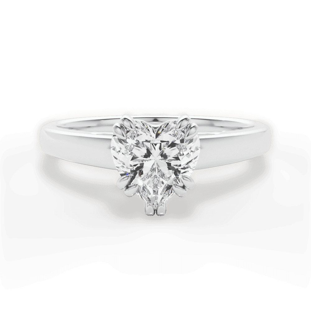 14kt White Gold/18kt White Gold/Platinum/heart/top