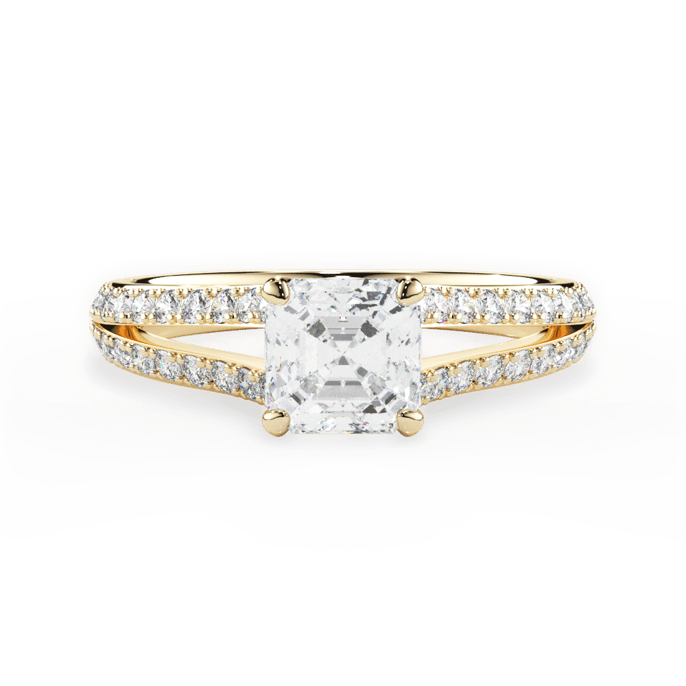 14kt Yellow Gold/18kt Yellow Gold/asscher/top