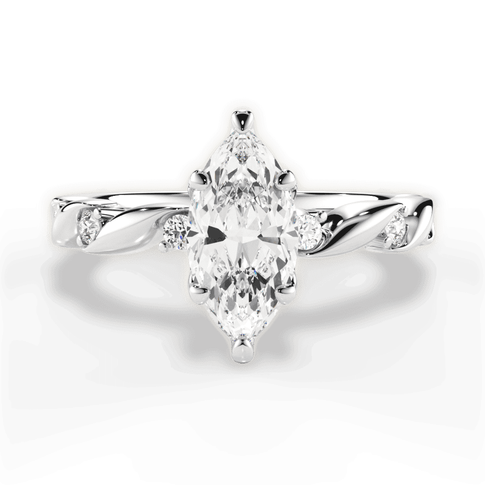 14kt White Gold/18kt White Gold/Platinum/marquise/top