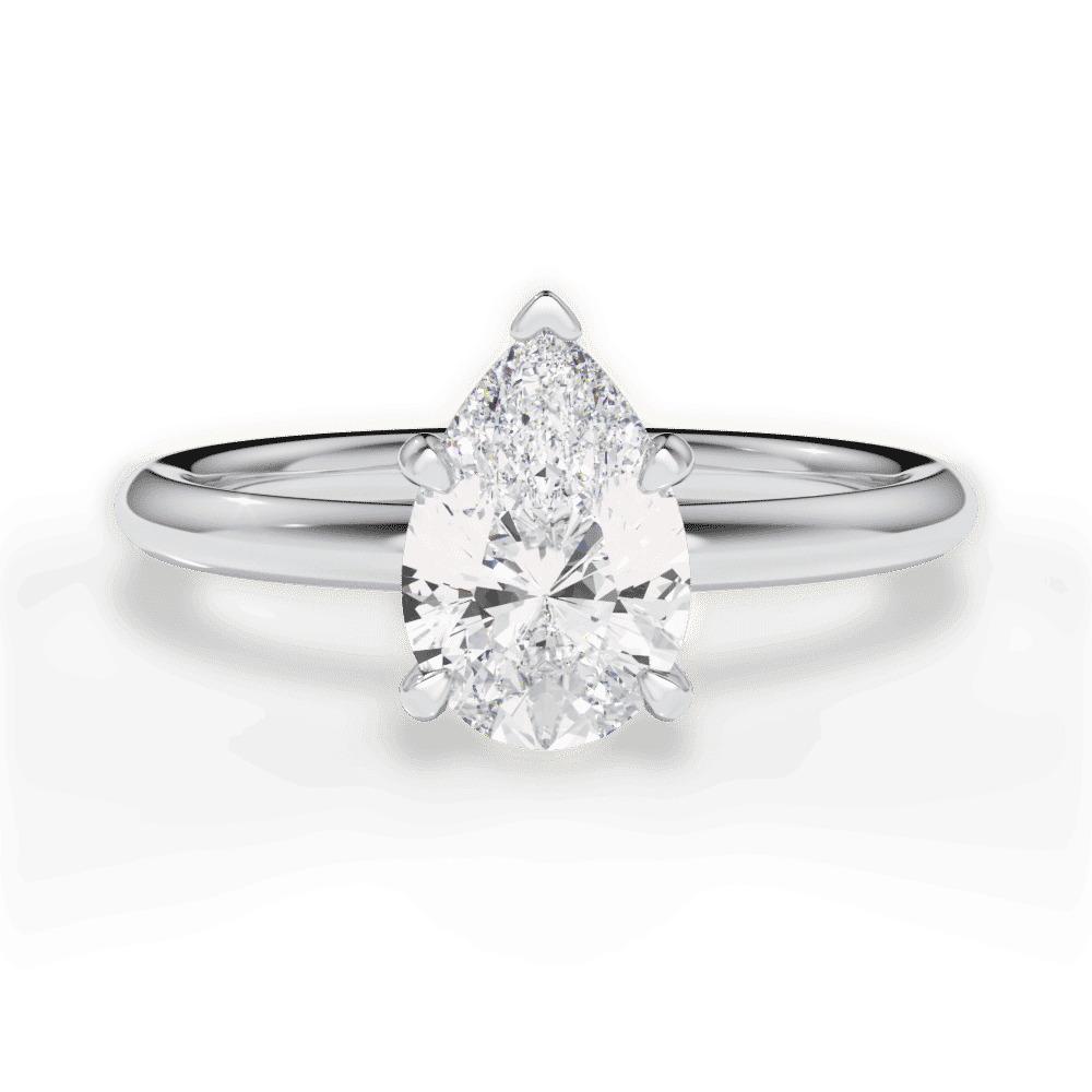 14kt White Gold/18kt White Gold/Platinum/pear/top