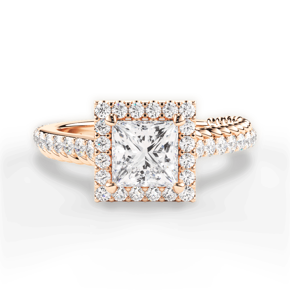 14kt Rose Gold/18kt Rose Gold/princess/top