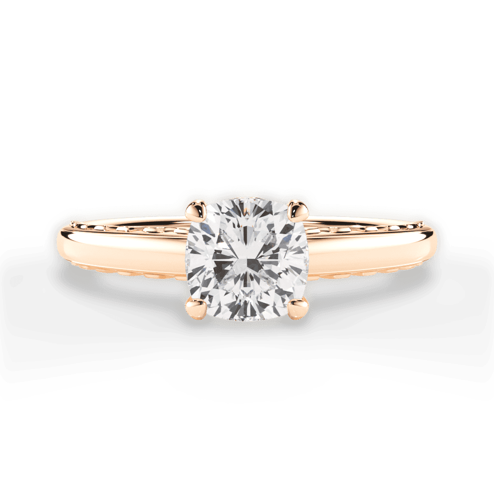 14kt Rose Gold/18kt Rose Gold/cushion/top