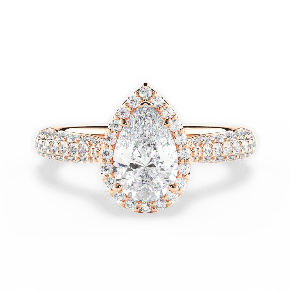 14kt Rose Gold/18kt Rose Gold/pear/top