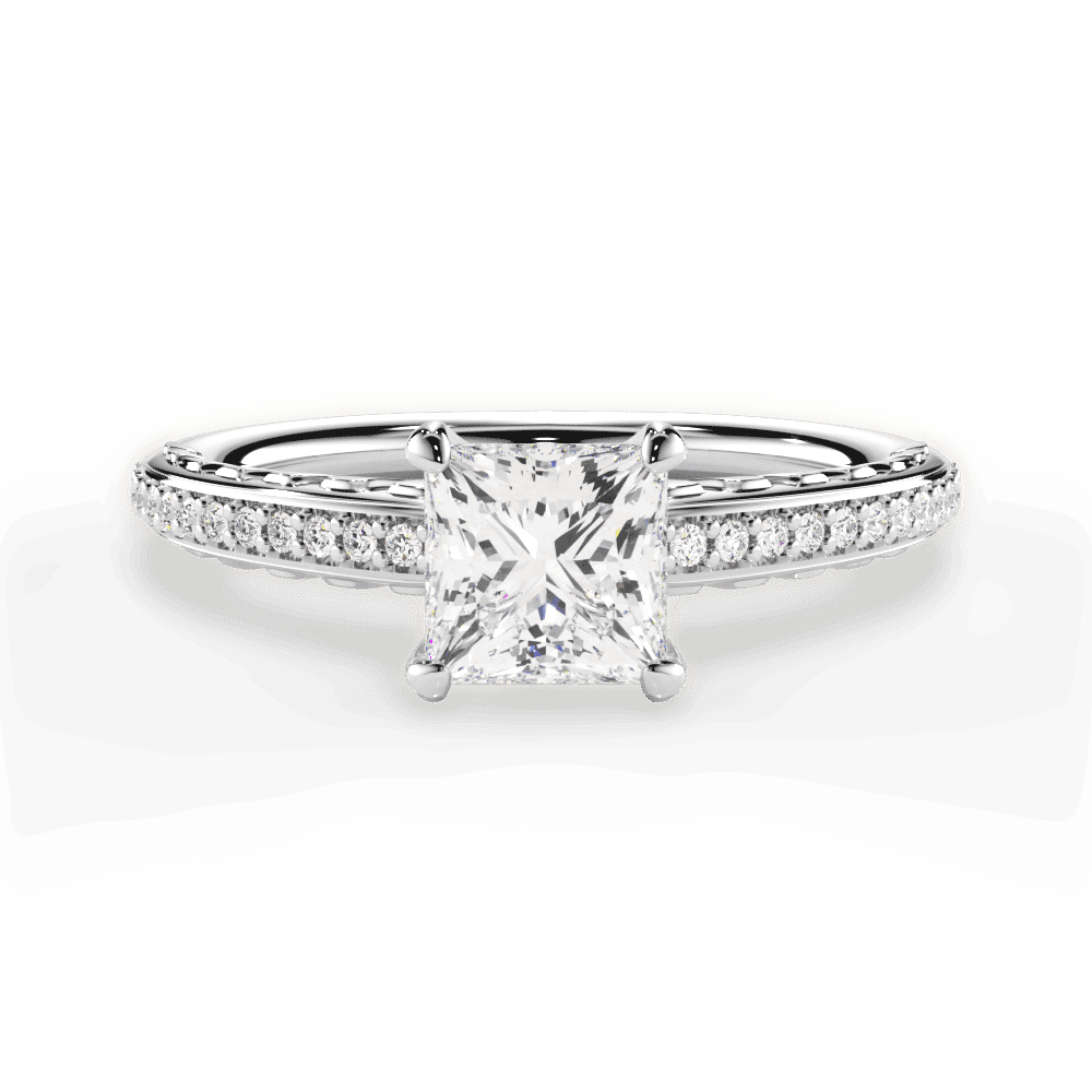 14kt White Gold/18kt White Gold/Platinum/princess/top