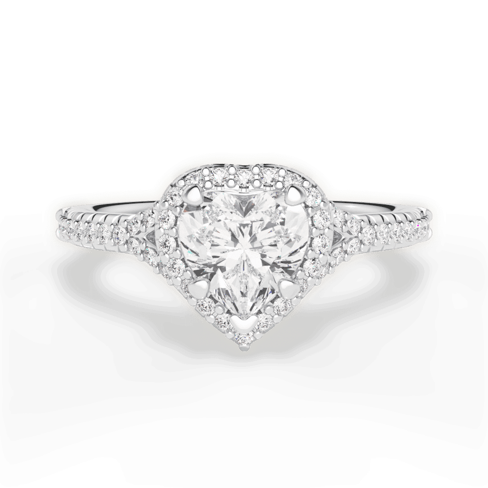 14kt White Gold/18kt White Gold/Platinum/heart/top