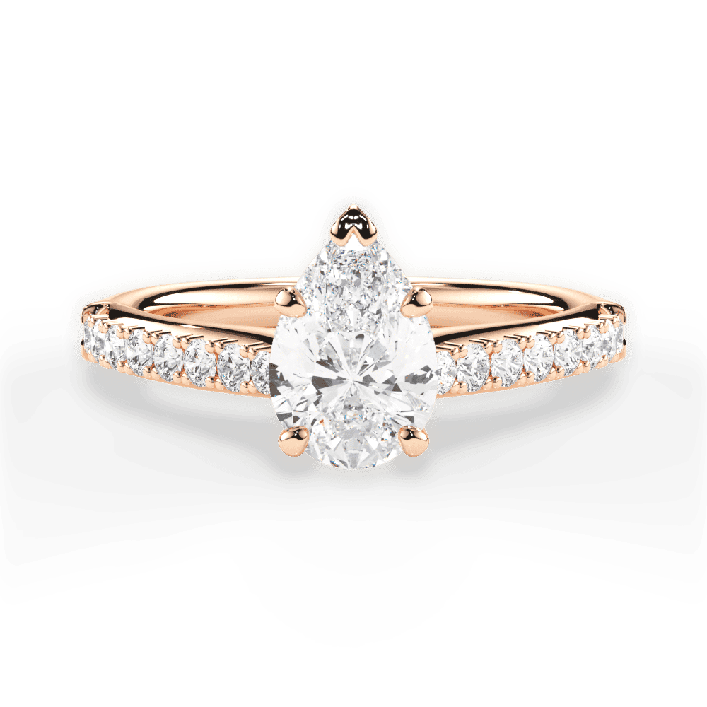 14kt Rose Gold/18kt Rose Gold/pear/top